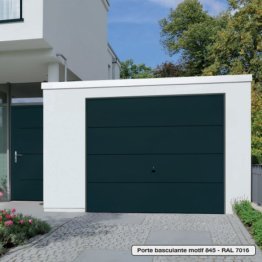 PORTE DE GARAGE DEBORDANTE AVEC RAILS 2375X2000MM 7016 GRIS ANTHRACITE MOTIF 845 REF 873271