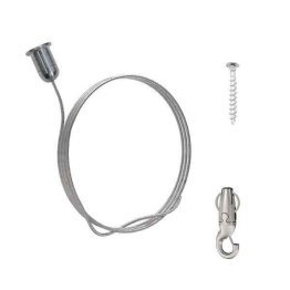 Sachet de 6 suspensions câble 1m embout déco et vis béton