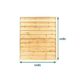 Panneau écran droit 180x180cm Pin traité classe 4 "alterné" Debarge